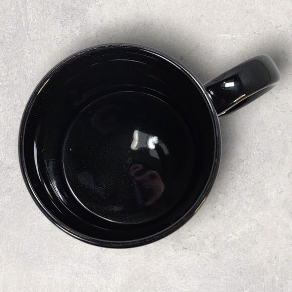 Carved Sugar Skull Mug Día de los Muertos Halloween Coffee Cup Black Ceramic - Picture 5 of 8